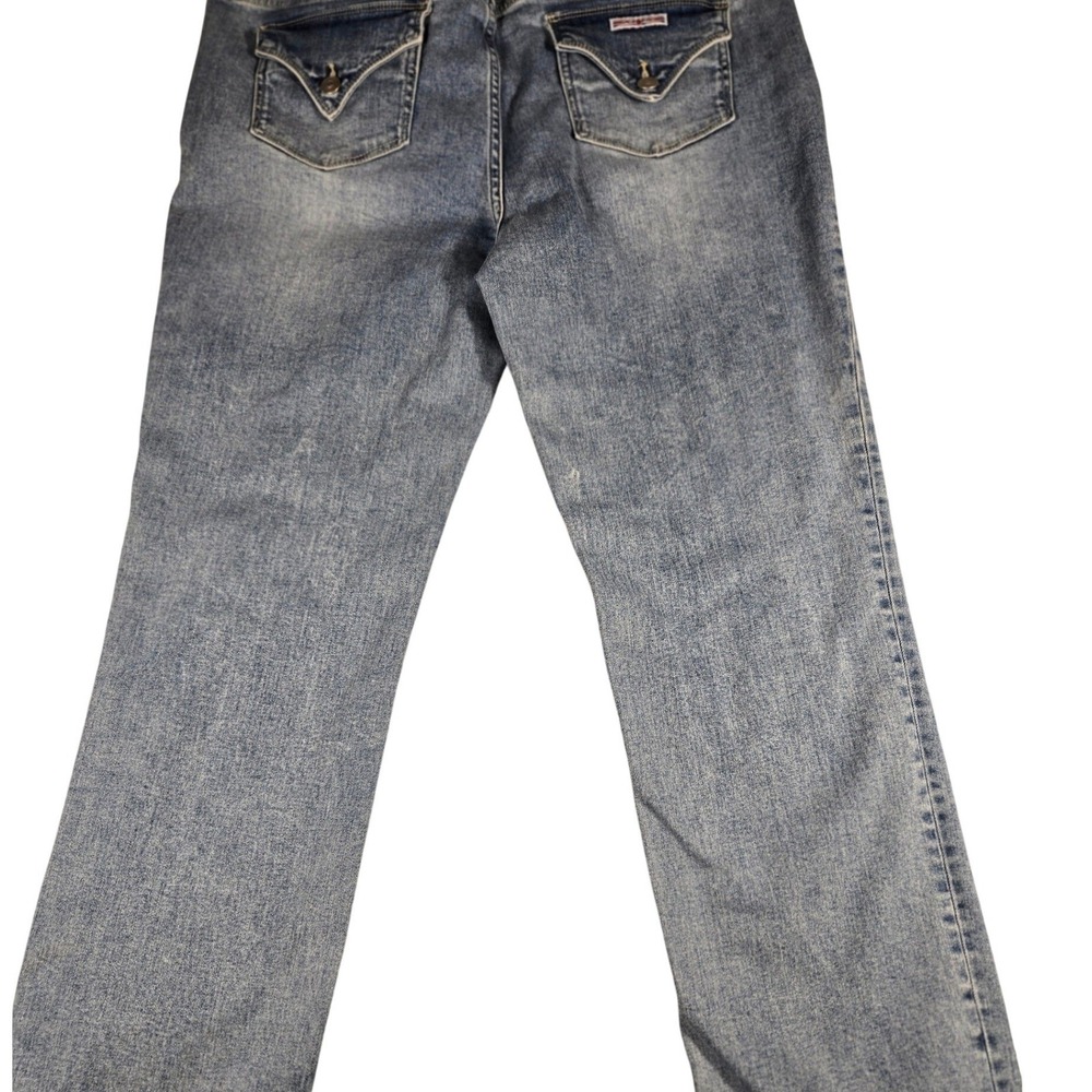 Hudson Los Angeles Women 14 Light Wash Flap Pocket Straight Leg Jeans Blue - Picture 2 of 9
